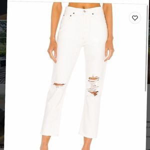 Agolde Riley High Rise Straight Crop in Veil